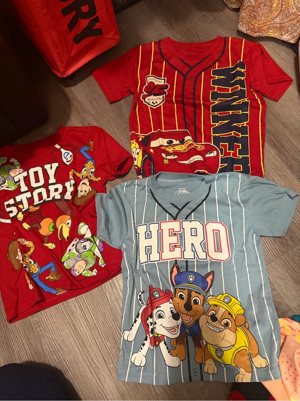 Toy Story, Cars, and Paw Patrol 'Hero' Blue Boys' Short Sleeve Tees- 4T